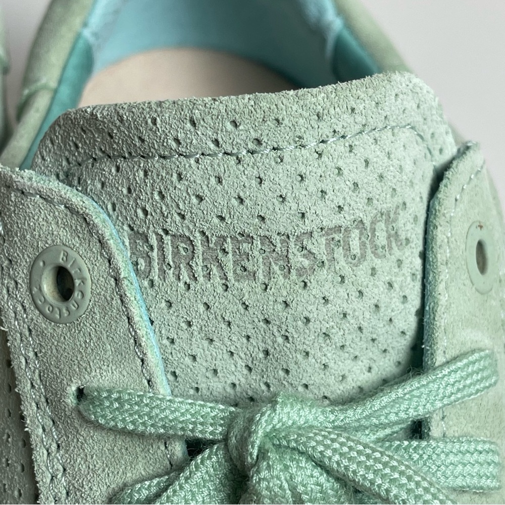 Birkenstocks Bend Low Suede Embossed Sneakers in Green Matcha Sz 38 - Picture 13 of 15